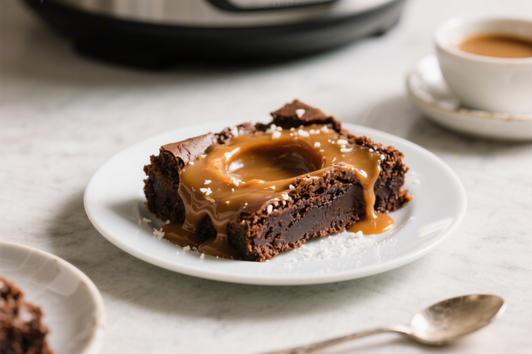 Rich &  Gooey Pressure Cooker Molten Salted Caramel Brownies