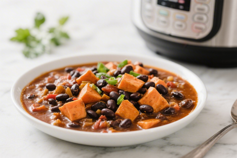 Hearty Flavor-Packed Sweet Potato & Black Bean Power Chili