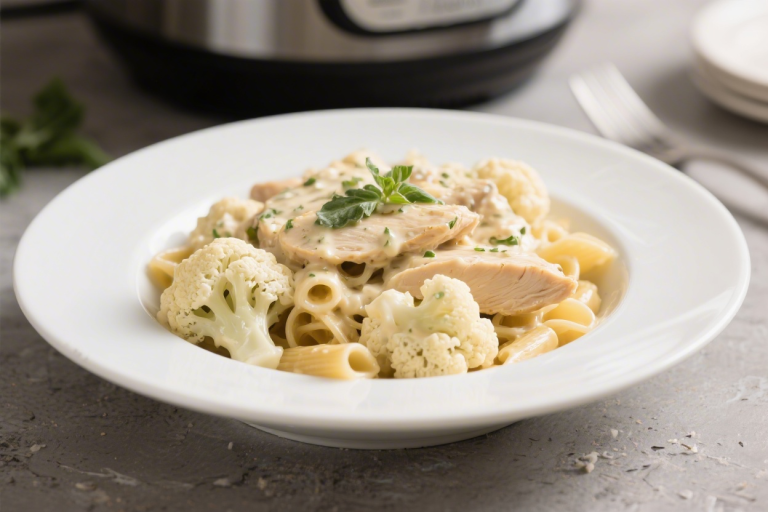 Creamy Cauliflower Alfredo Chicken Pasta That Is Actually Healthy