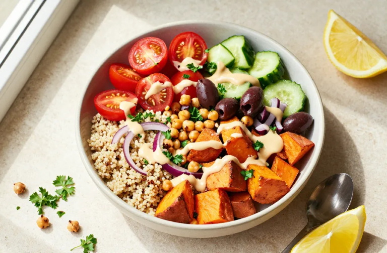 Instant Pot Mediterranean Sweet Potato Buddha Bowl That Slaps